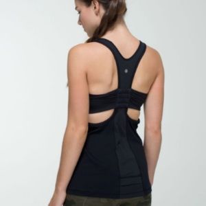 Lululemon Tone It Tank Top Cutout Black Size 8
